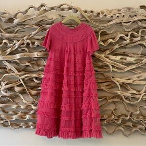 Mini Boden Pink Ruffle Dress - 11/12